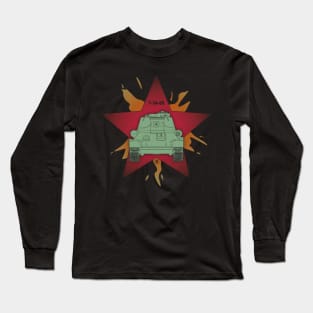 T 34, star and flame Long Sleeve T-Shirt